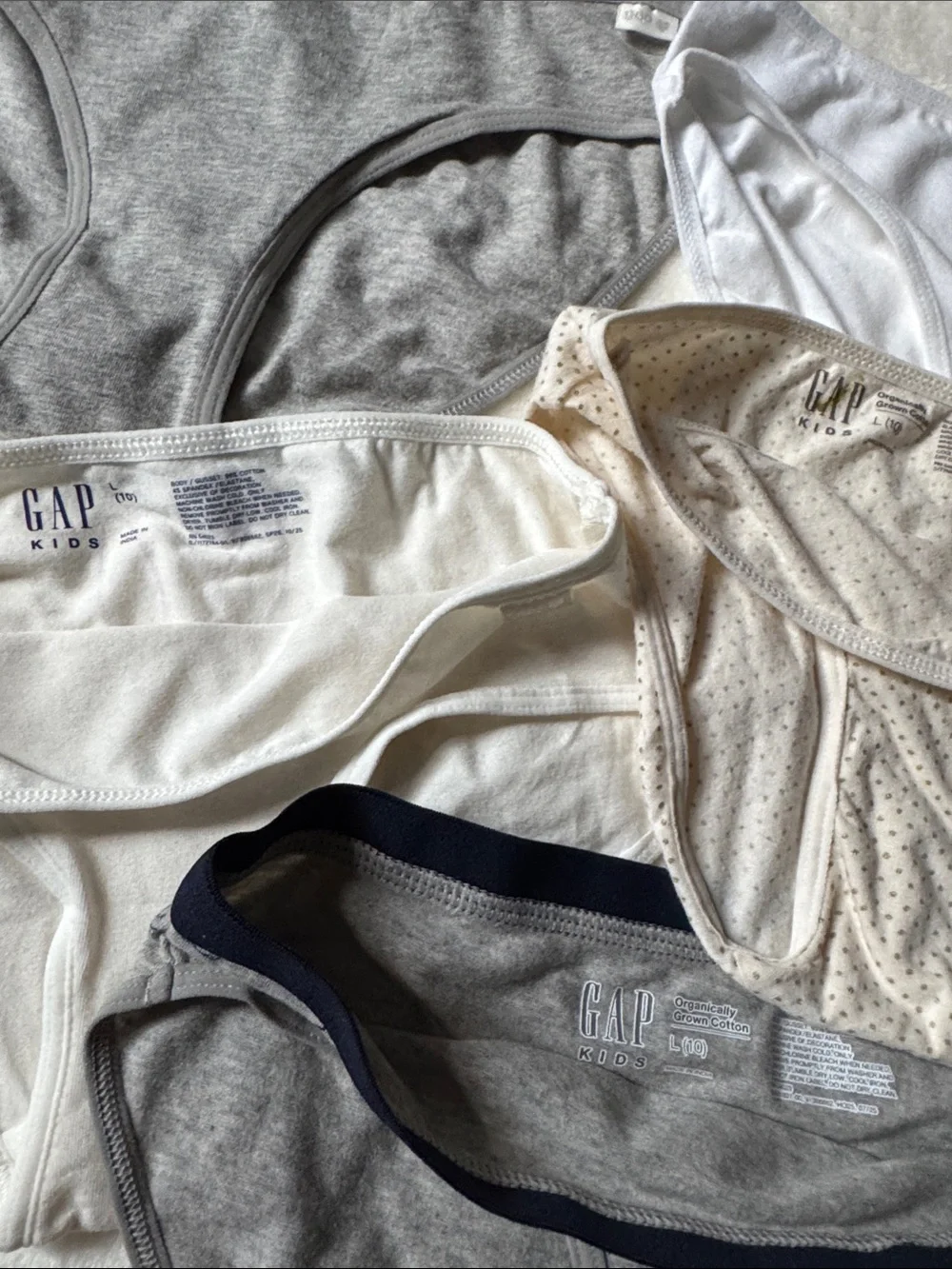 NWOT GAP Kids Panties Pack - Gray, White & Cream -  size L10